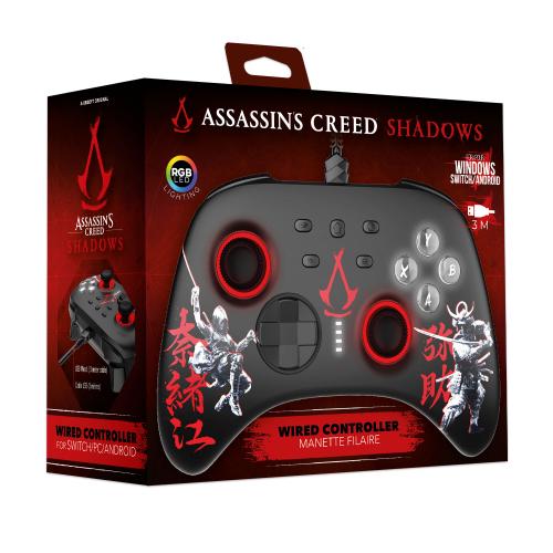 image Manette Filaire PC/Switch/Android - Assassin's Creed Shadows (Red) 